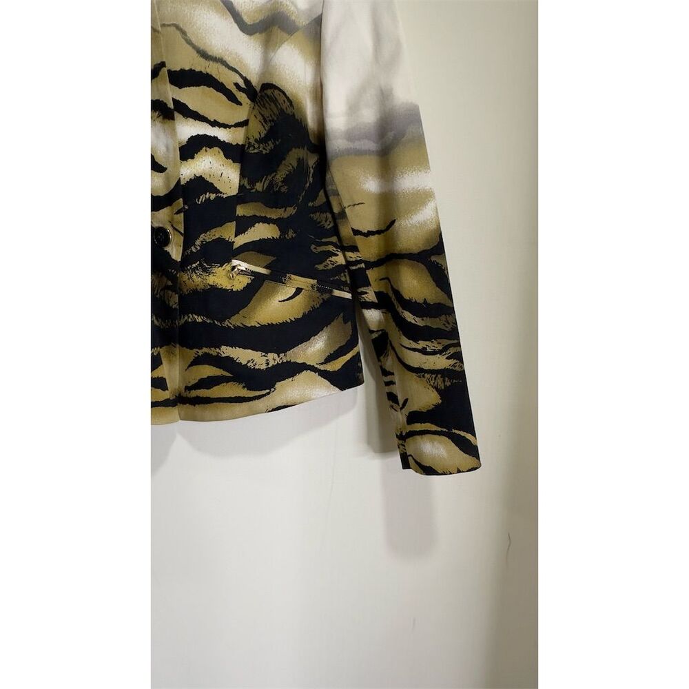 Chico's Black Label Women's Animal Print Jacket Zipper Sleeves Size 0 Mu… - Picture 15 of 16